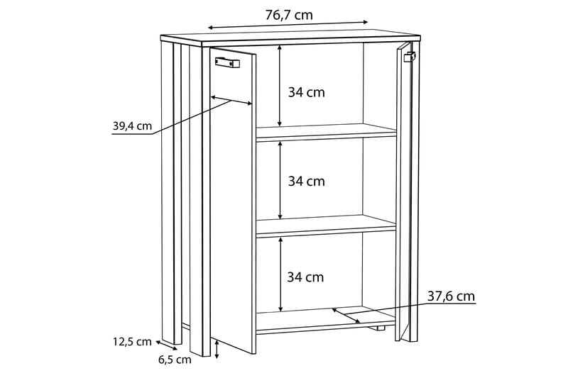 TORRAFERRE Sideboard 74x153 cm Brun/Grå - Förvaring - Förvaringsmöbler - Skänkar & sideboards