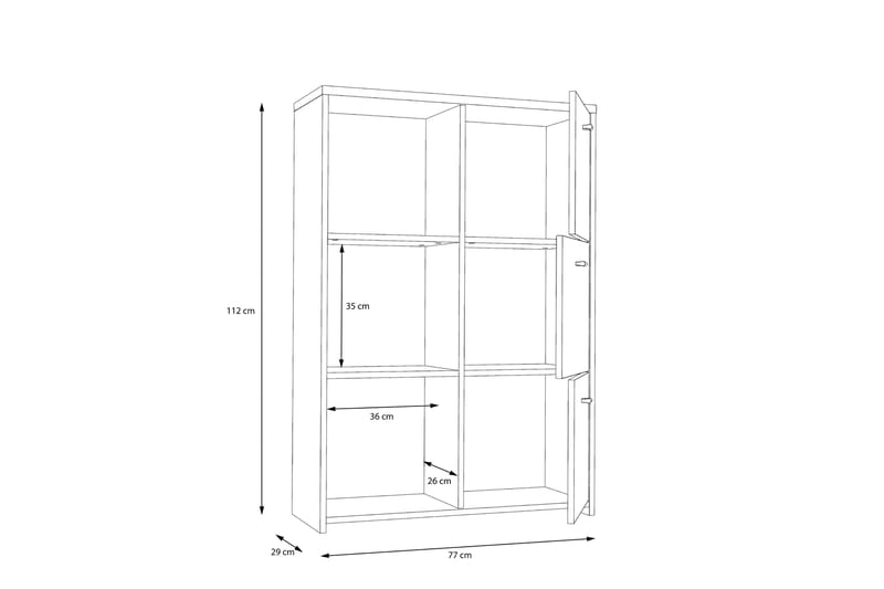 TORRAIN Sideboard 113x77 cm Brun/Vit - Förvaring - Förvaringsmöbler - Skänkar & sideboards
