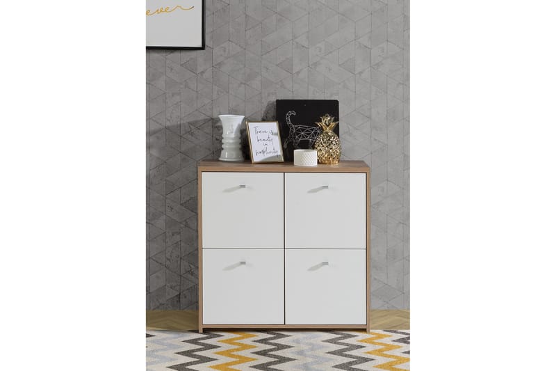 TORRAIN Sideboard 4 Skåp 74x77 cm Brun/Vit - Förvaring - Förvaringsmöbler - Skänkar & sideboards