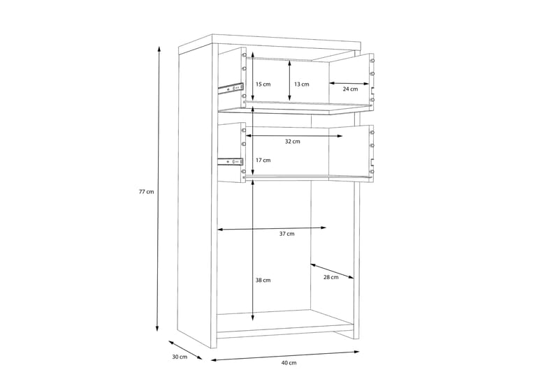 TORRAIN Sideboard 74x40 cm Brun/Vit - Förvaring - Förvaringsmöbler - Skänkar & sideboards