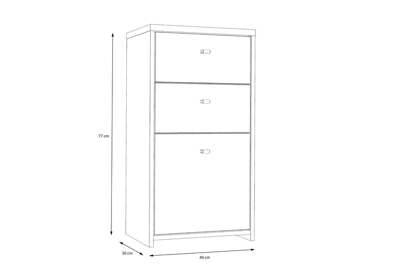 TORRAIN Sideboard 74x40 cm Brun/Vit - Förvaring - Förvaringsmöbler - Skänkar & sideboards