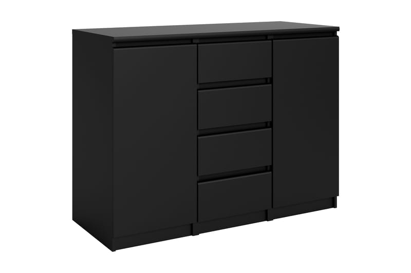 TRIVENTO Skänk 121 2 Dörrar 4 Lådor Mattsvart - Skänkar & sideboards