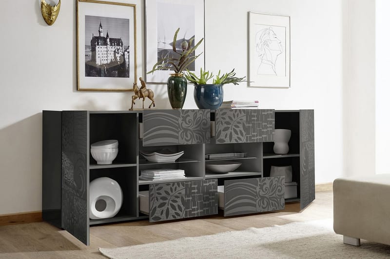 WALENS Sideboard 241 4 Hyllor Grå - Förvaring - Förvaringsmöbler - Skänkar & sideboards