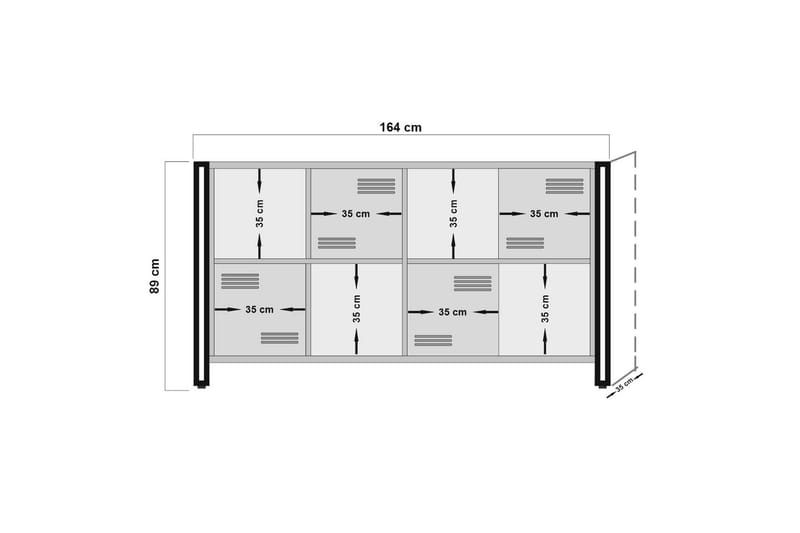 WARTA Avlastningsbord Trä/Svart - Trä/Svart - Skänkar & sideboards