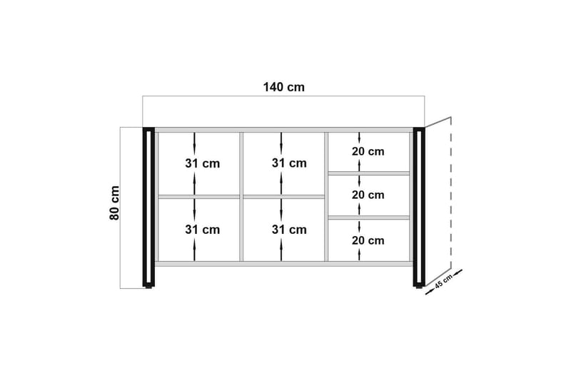 WARTA Avlastningsbord Trä/Svart - Trä/Svart - Skänkar & sideboards