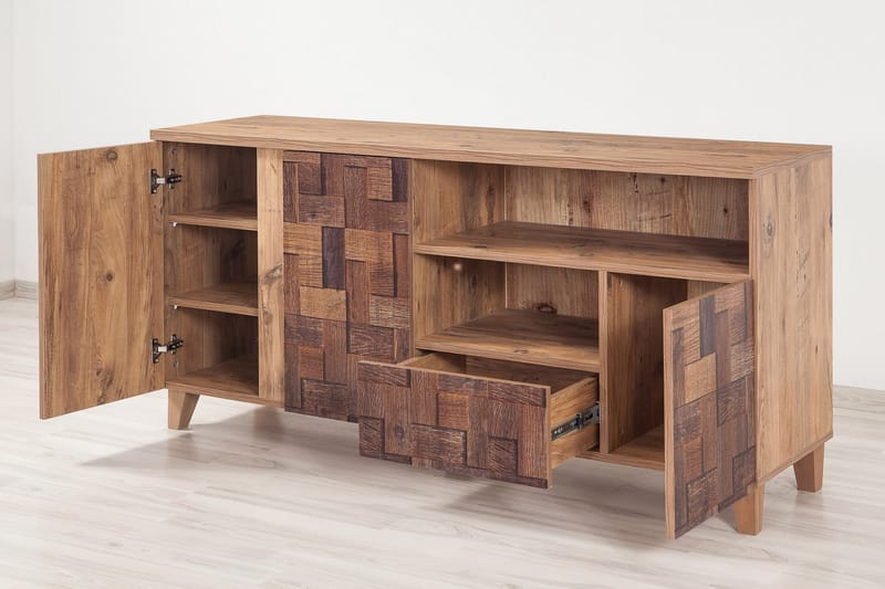 WARTA Skänk Flätmönster Trä - Mörkbrun - Förvaring - Förvaringsmöbler - Skänkar & sideboards