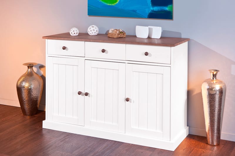 WESTERLAND Sideboard 130 Vit/Natur - Förvaring - Förvaringsmöbler - Skänkar & sideboards
