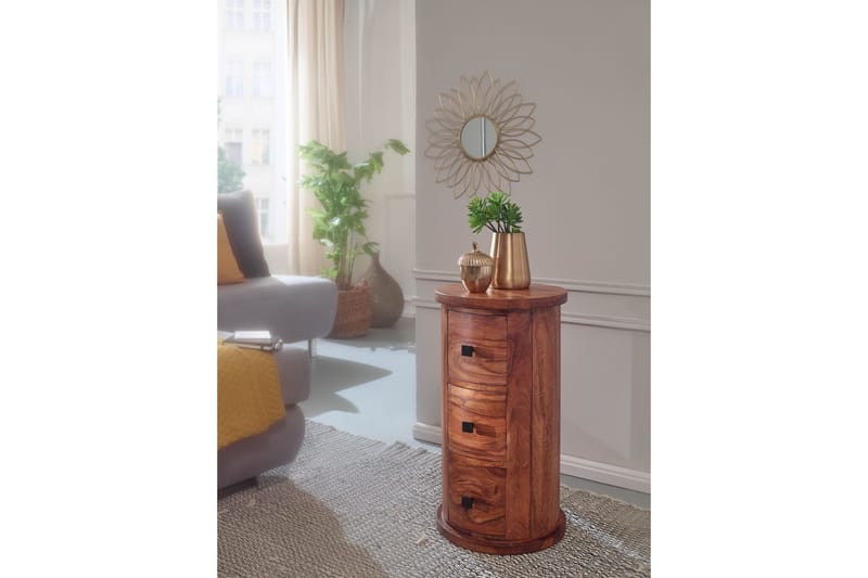 Willowdale Sideboard 35 cm 3 Lådor Runt - Brun - Förvaring - Förvaringsmöbler - Skänkar & sideboards