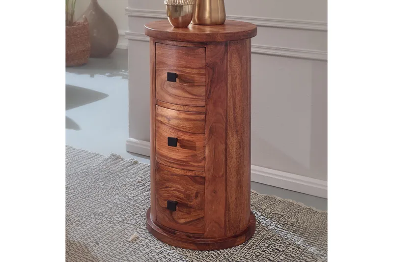 Willowdale Sideboard 35 cm 3 Lådor Runt - Brun - Förvaring - Förvaringsmöbler - Skänkar & sideboards