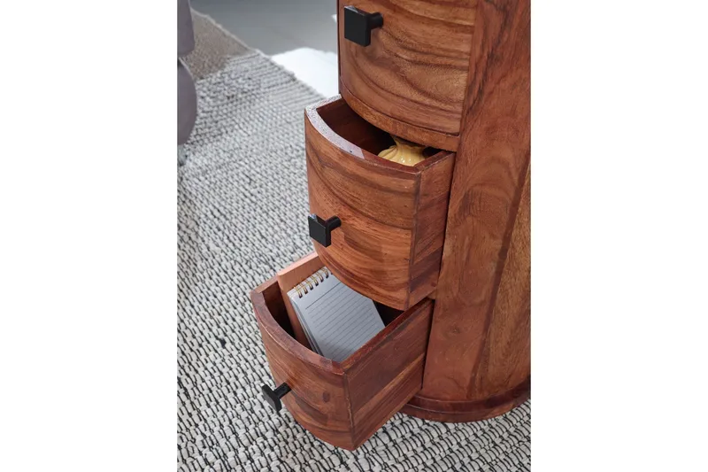 Willowdale Sideboard 35 cm 3 Lådor Runt - Brun - Förvaring - Förvaringsmöbler - Skänkar & sideboards