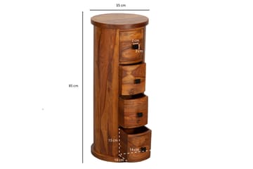 Willowdale Sideboard 35 cm 4 Lådor Runt - Brun - Förvaring - Förvaringsmöbler - Skänkar & sideboards