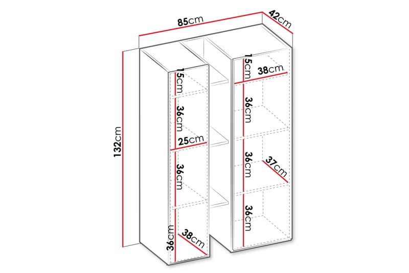 Sigmana Highboard - Grå/Beige - Förvaring - Förvaringsmöbler - Byrå