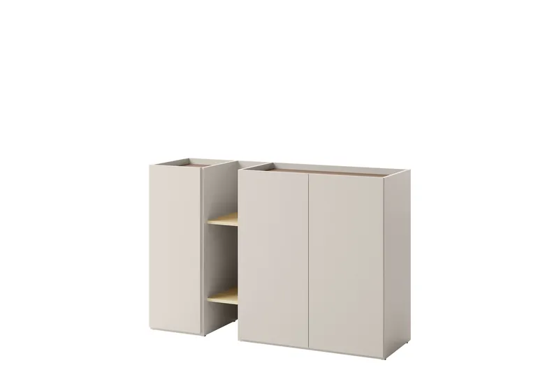 Sigmana Highboard, Ljusgrå/Beige