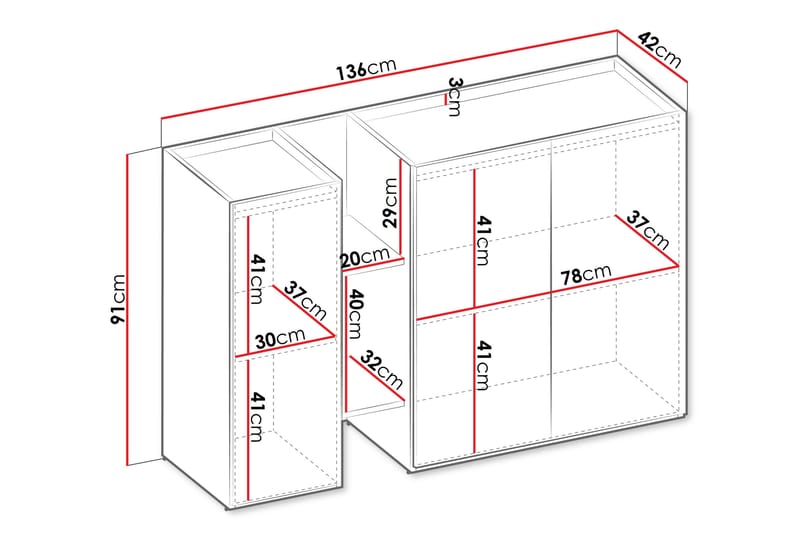 Sigmana Highboard - Ljusgrå/Beige - Förvaring - Förvaringsmöbler - Byrå