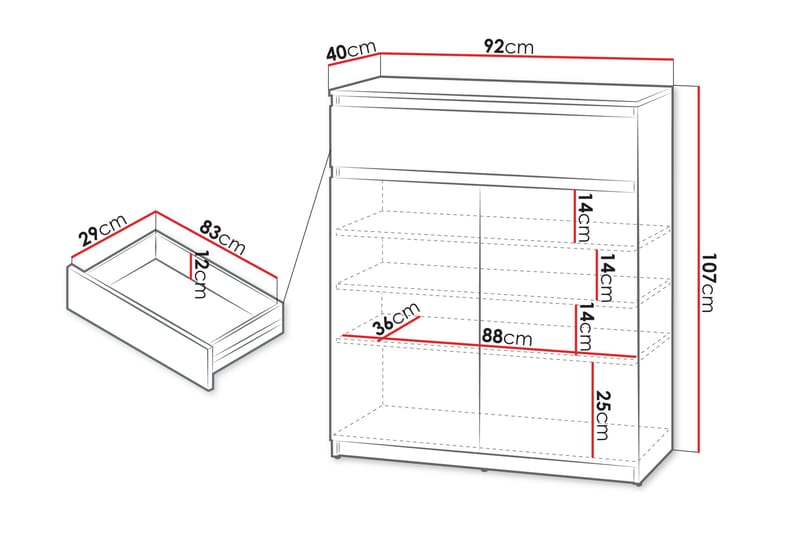 Simply Byrå 92 cm - Grå - Förvaring - Förvaringsmöbler - Byrå