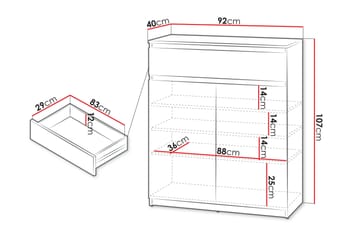 Simply Byrå 92 cm - Grå - Förvaring - Förvaringsmöbler - Byrå