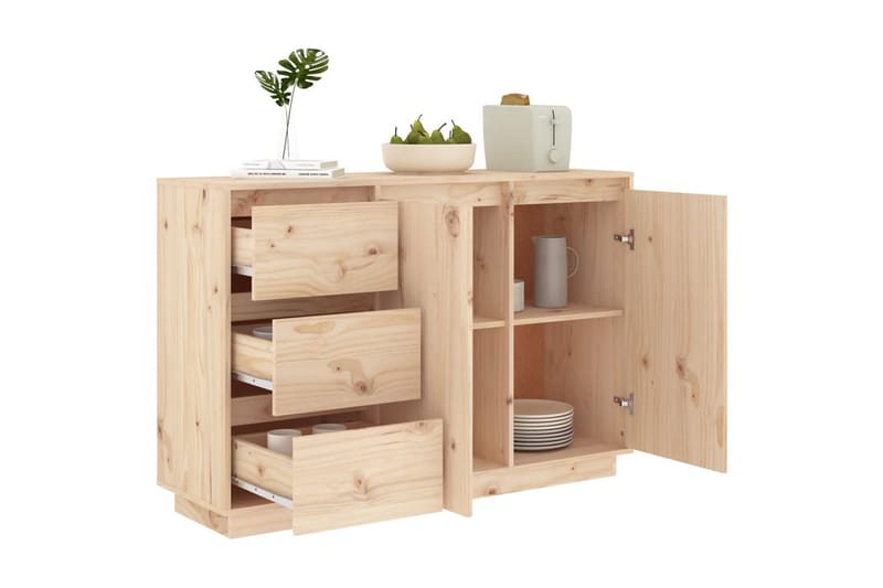 Skänk 111x34x75 cm massiv furu - Brun - Skänkar & sideboards