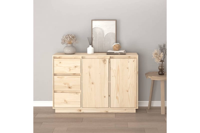 Skänk 111x34x75 cm massiv furu - Brun - Skänkar & sideboards