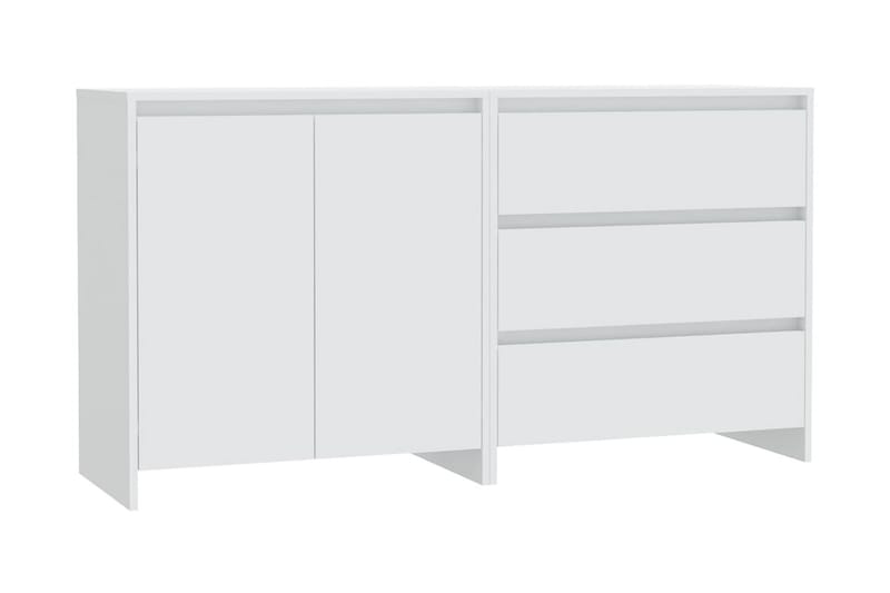 Skänk 2 delar vit konstruerat trä - Vit - Förvaring - Förvaringsmöbler - Skänkar & sideboards