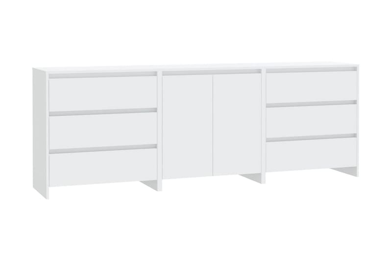 Skänk 3 delar vit konstruerat trä - Vit - Förvaring - Förvaringsmöbler - Skänkar & sideboards