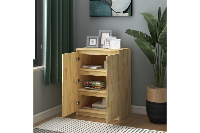 Skänk 60x36x84 cm massivt furuträ - Brun - Skänkar & sideboards