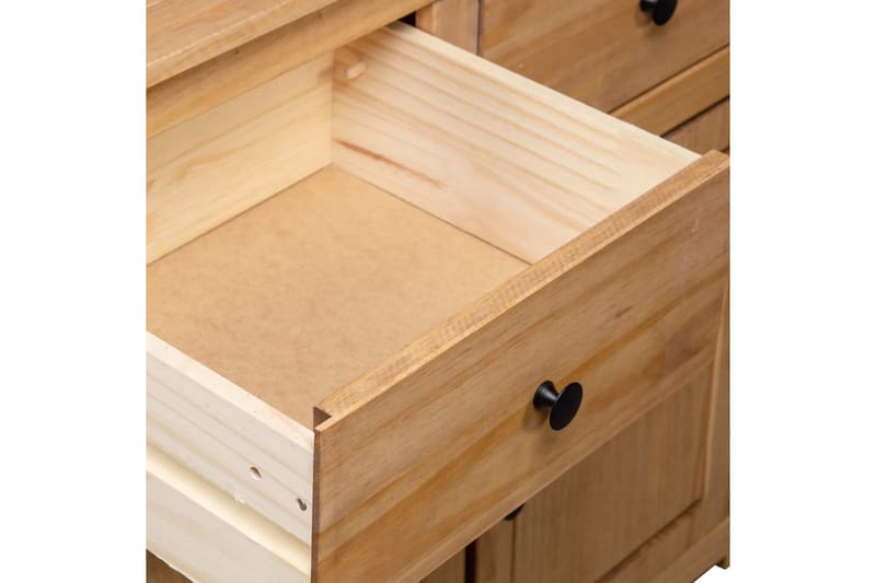 Skänk 93x40x80 cm massiv furu panama - Brun - Skänkar & sideboards