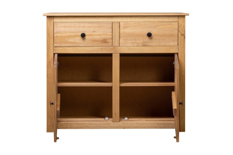 Skänk 93x40x80 cm massiv furu panama - Brun - Skänkar & sideboards