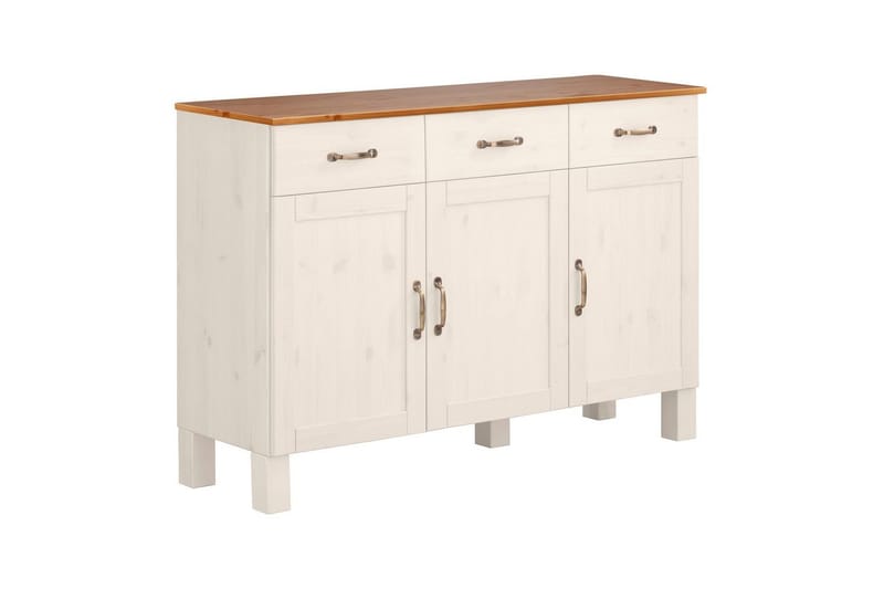 Skänk Alby 125x38x85 cm, Vit/Honung - 125x38x85 cm, Vit/Honung - Förvaring - Förvaringsmöbler - Skänkar & sideboards