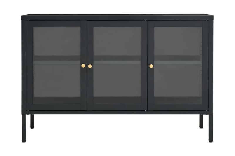 Skänk antracit 105x35x70 cm stål och glas - Antracit - Skänkar & sideboards