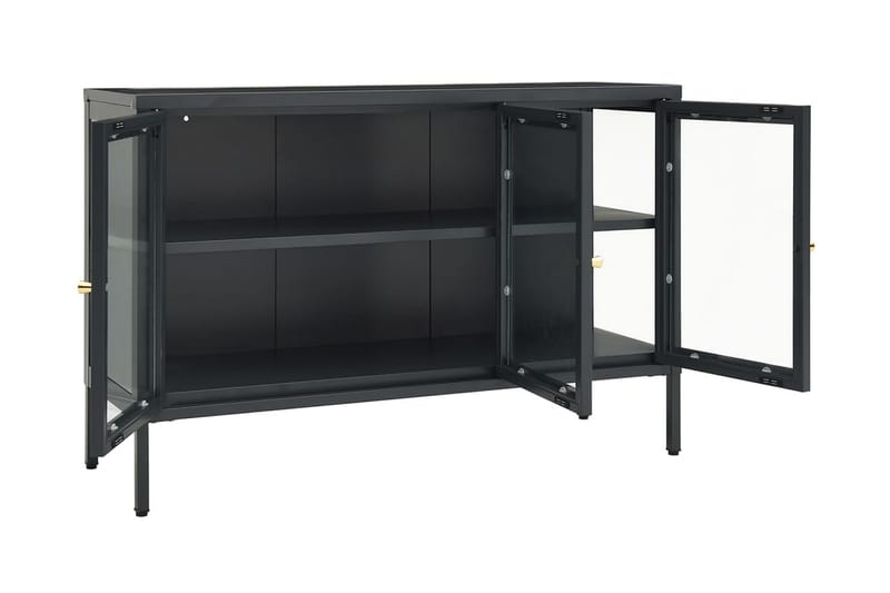 Skänk antracit 105x35x70 cm stål och glas - Antracit - Förvaring - Förvaringsmöbler - Skänkar & sideboards