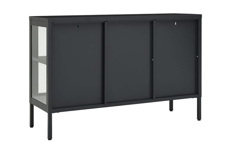 Skänk antracit 105x35x70 cm stål och glas - Antracit - Skänkar & sideboards