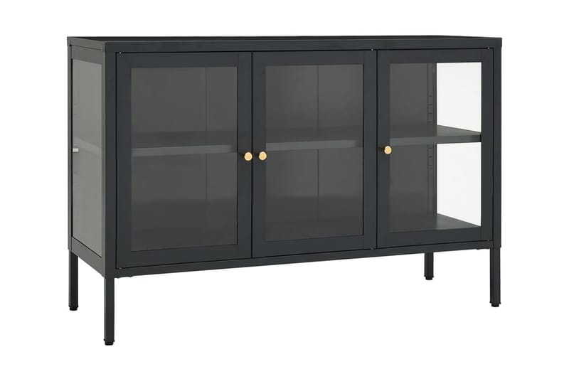 Skänk antracit 105x35x70 cm stål och glas - Antracit - Skänkar & sideboards