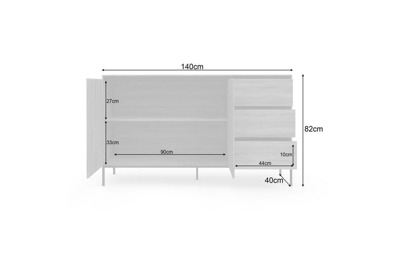 Skänk Bari 140x40x82 cm - 140x40x82 cm - Förvaring - Förvaringsmöbler - Skänkar & sideboards
