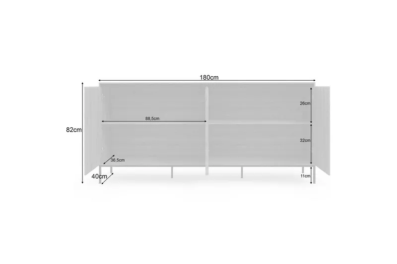 Skänk Bari 175x40x82 cm - 175x40x82 cm - Förvaring - Förvaringsmöbler - Skänkar & sideboards