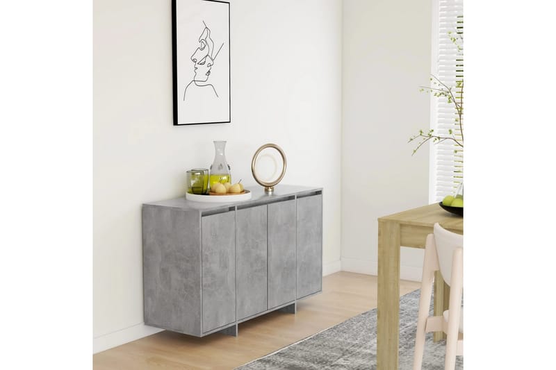 Skänk betonggrå 120x41x75 cm spånskiva - Betonggrå - Förvaring - Förvaringsmöbler - Skänkar & sideboards