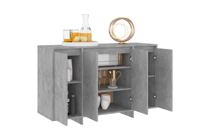 Skänk betonggrå 120x41x75 cm spånskiva - Betonggrå - Förvaring - Förvaringsmöbler - Skänkar & sideboards