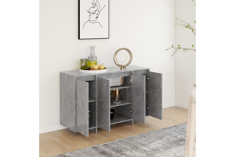 Skänk betonggrå 120x41x75 cm spånskiva - Betonggrå - Förvaring - Förvaringsmöbler - Skänkar & sideboards