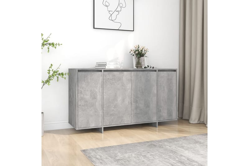 Skänk betonggrå 135x41x75 cm spånskiva - Betonggrå - Förvaring - Förvaringsmöbler - Skänkar & sideboards