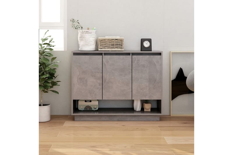 Skänk betonggrå 97x31x75 cm spånskiva - Betonggrå - Förvaring - Förvaringsmöbler - Skänkar & sideboards