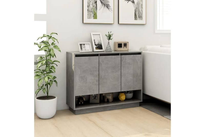 Skänk betonggrå 97x31x75 cm spånskiva - Betonggrå - Förvaring - Förvaringsmöbler - Skänkar & sideboards