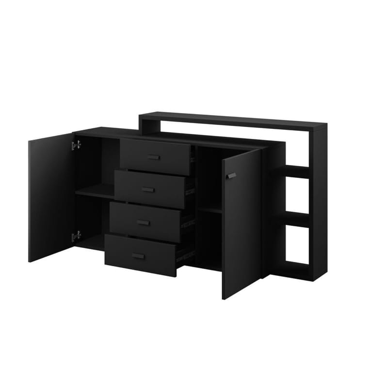 Skänk Bota 2 dörrar med 4 lådor - Svart supermatt - Förvaring - Förvaringsmöbler - Skänkar & sideboards