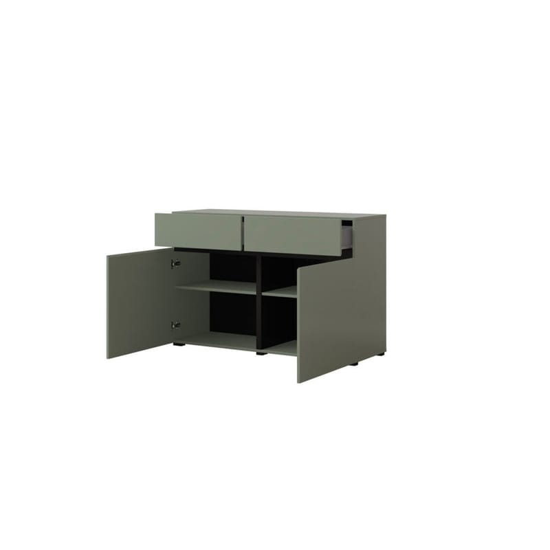 Skänk Cross 2 dörrar med 2 lådor - Grön - Svart - Förvaring - Förvaringsmöbler - Skänkar & sideboards