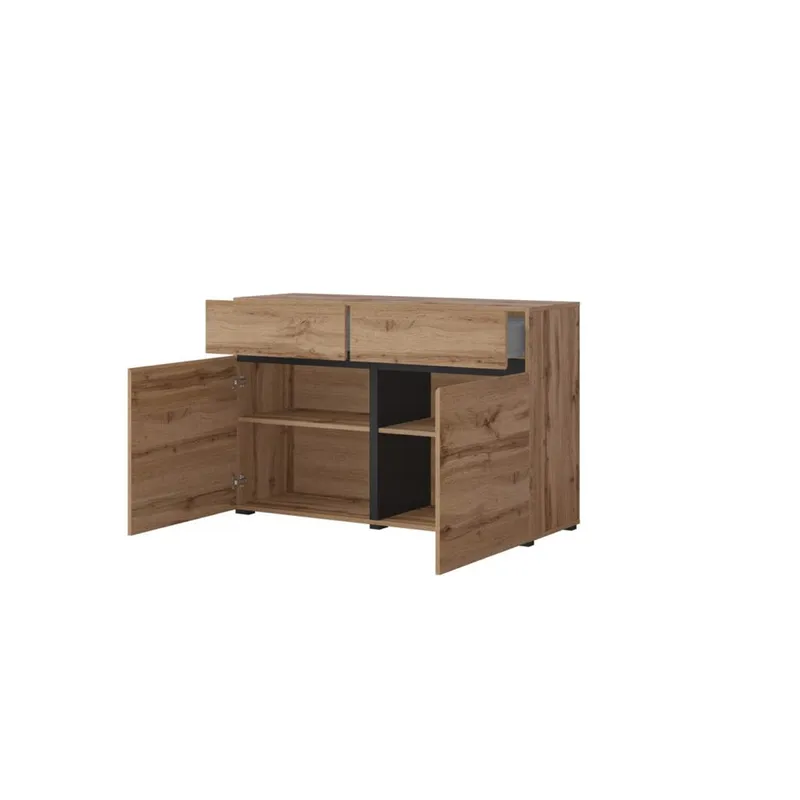 Skänk Cross 2 dörrar med 2 lådor - Wotan Ek - Svart - Förvaring - Förvaringsmöbler - Skänkar & sideboards