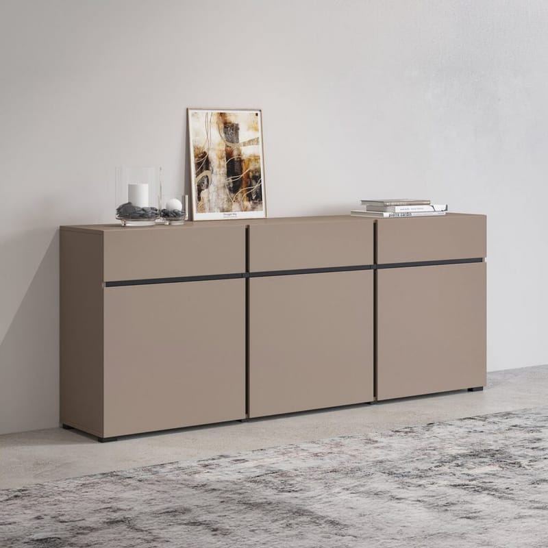 Skänk Cross 3 dörrar med 3 lådor - Congo - Svart - Förvaring - Förvaringsmöbler - Skänkar & sideboards