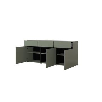 Skänk Cross 3 dörrar med 3 lådor - Grön - Svart - Förvaring - Förvaringsmöbler - Skänkar & sideboards
