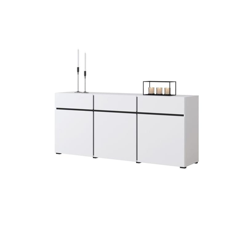 Skänk Cross 3 dörrar med 3 lådor - Vit - Svart - Förvaring - Förvaringsmöbler - Skänkar & sideboards