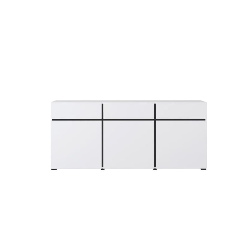 Skänk Cross 3 dörrar med 3 lådor - Vit - Svart - Förvaring - Förvaringsmöbler - Skänkar & sideboards