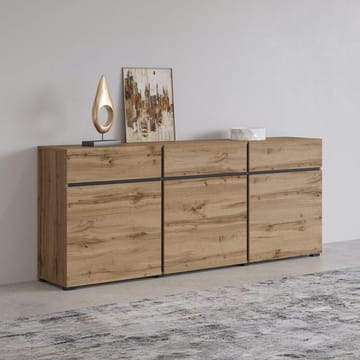 Skänk Cross 3 dörrar med 3 lådor - Wotan Ek - Svart - Förvaring - Förvaringsmöbler - Skänkar & sideboards