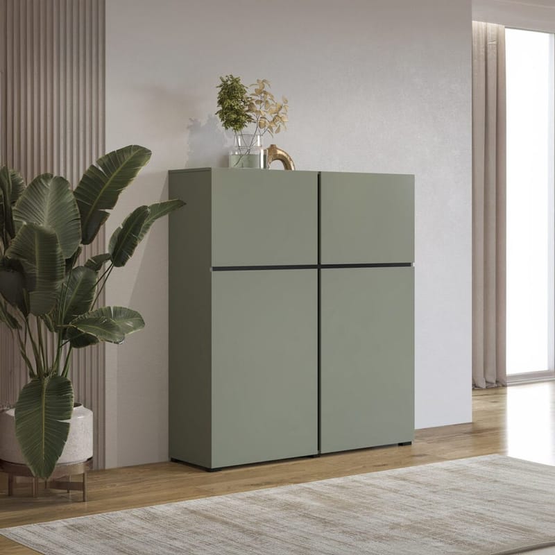 Skänk Cross 4 dörrar - Grön - Svart - Förvaring - Förvaringsmöbler - Skänkar & sideboards