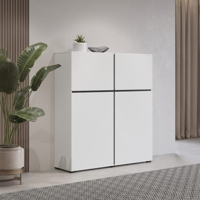 Skänk Cross 4 dörrar - Vit - Svart - Förvaring - Förvaringsmöbler - Skänkar & sideboards